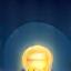 Icon representing expertise: a lightbulb with a gear inside.